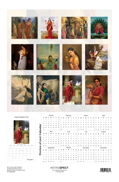 Ravi Varma Oversized Wall Calendar 2027