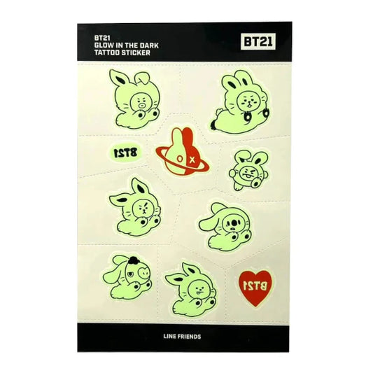 BT21 Glow in the Dark Tattoo Stickers