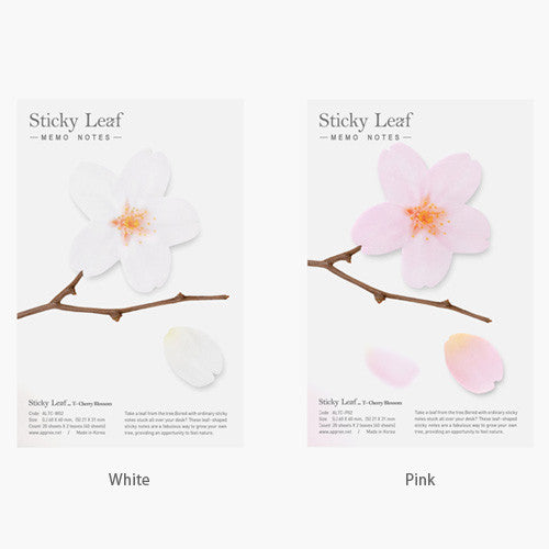 Cherry Blossom White Transparent Sticky Memo Notes - Medium