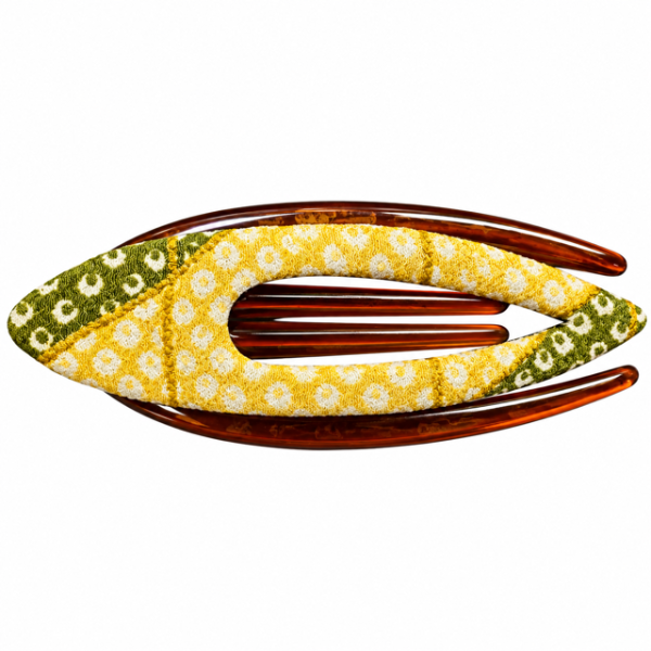 Medium Arch Hair Clip Green & Yellow