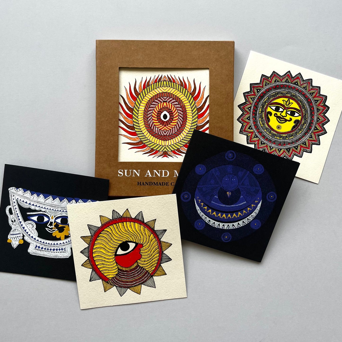 Sun and Moon Handmade Notecards