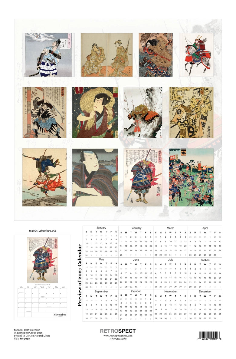 Samurai Oversized Wall Calendar 2027