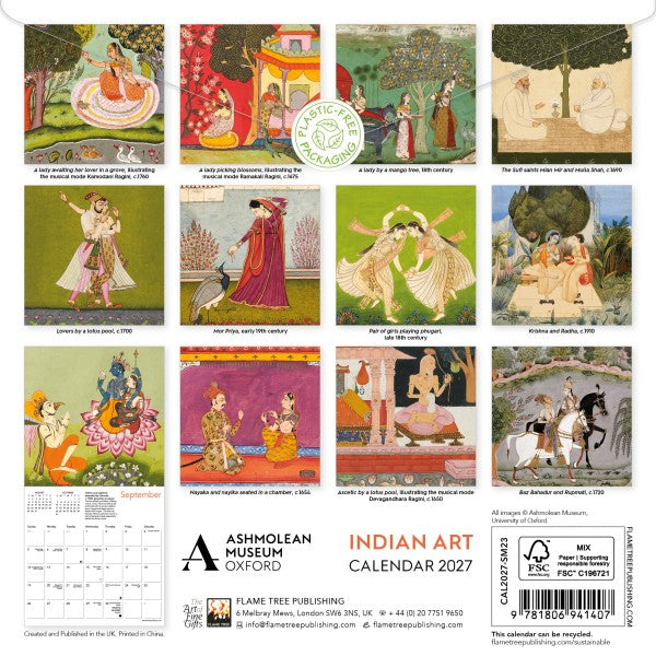 Calendar 2027 Mini Wall Indian Art