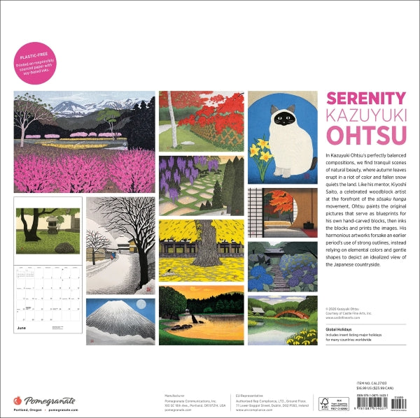 Calendar 2027 Wall Serenity Kazuyuki Ohtsu
