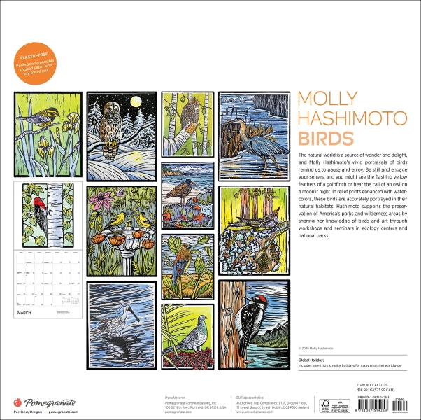 Calendar 2027 Wall Hashimoto Birds