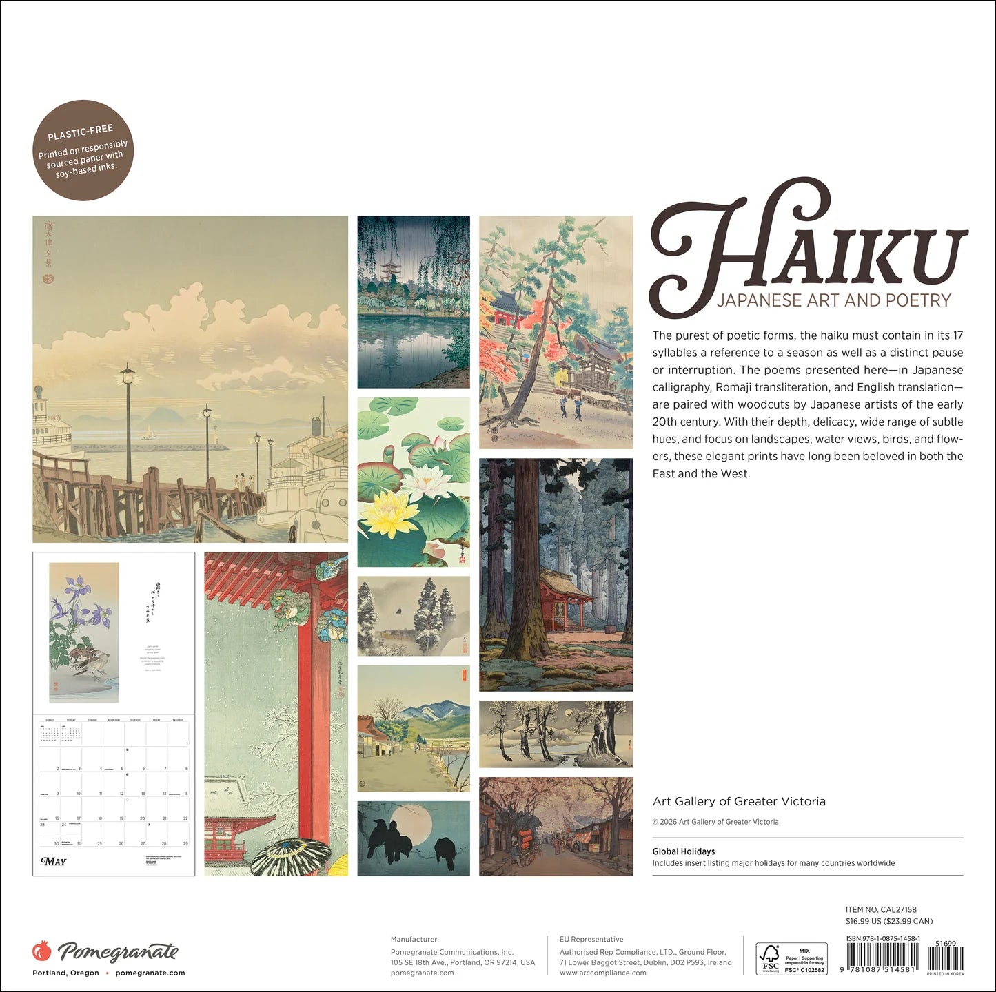 Calendar 2027 Mini Wall Japanese Art & Poetry