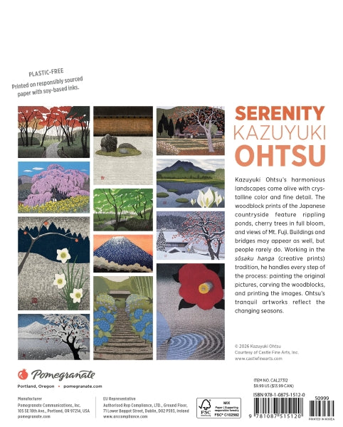 Calendar 2027 Mini Wall Serenity Kazuyuki Ohtsu