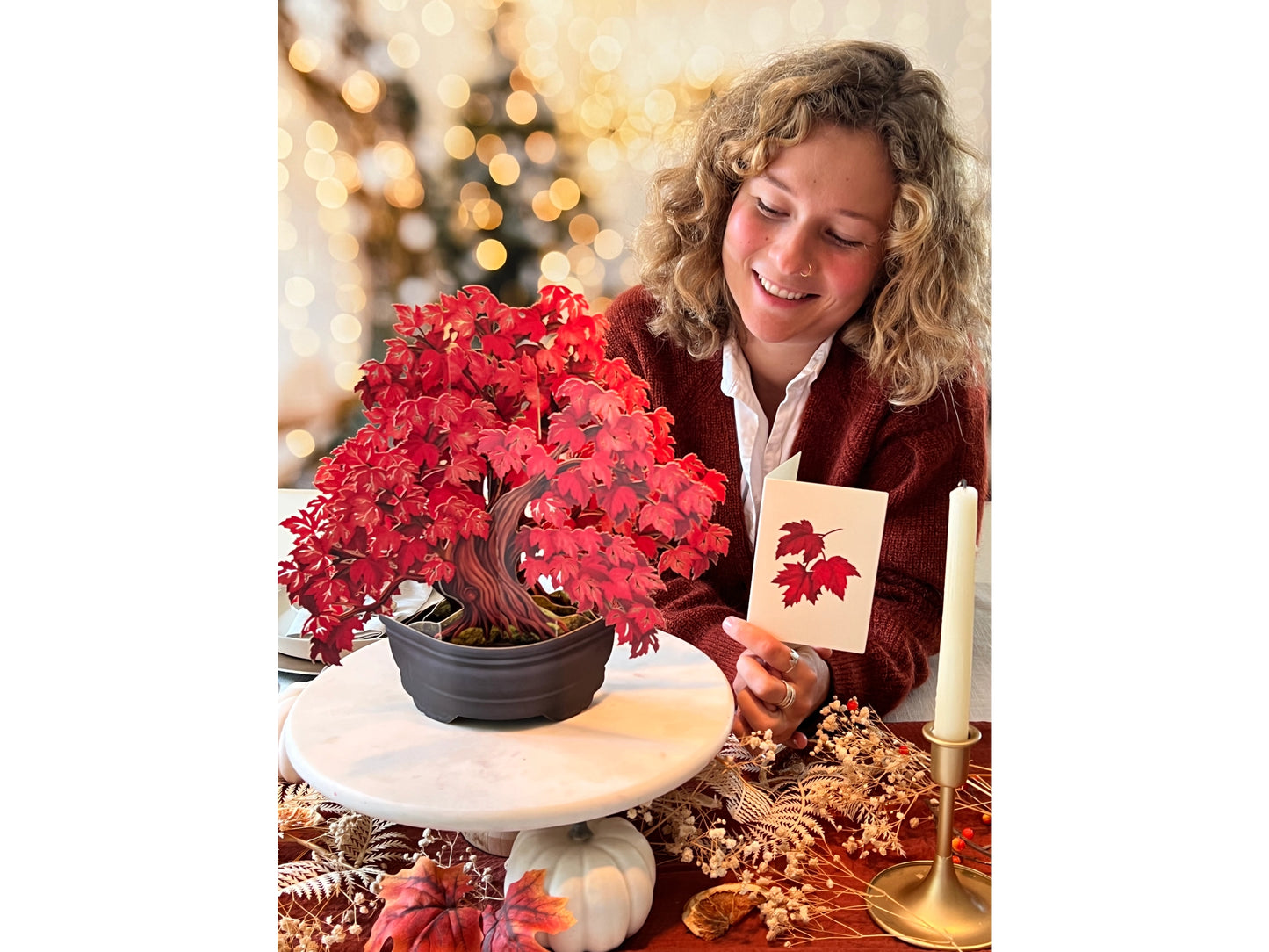 Red Maple Tree Pop-Up Greeting Card