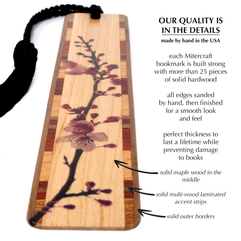 Cherry Blossom Sakura Wooden Bookmark