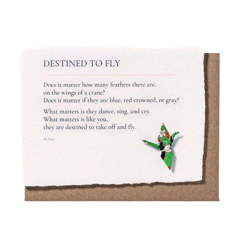 Destined To Fly: Origami Crane Embellished Card