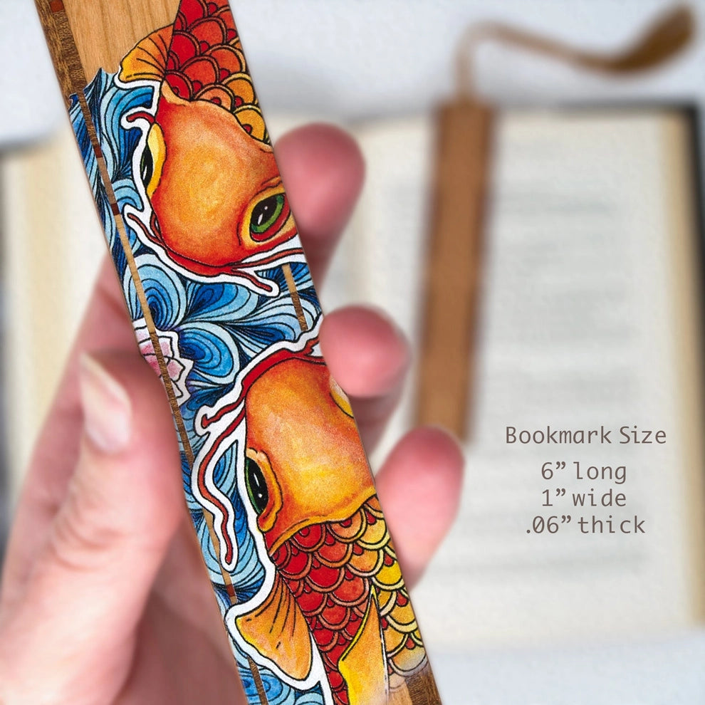 Koi Fish Handmade Wooden Bookmark