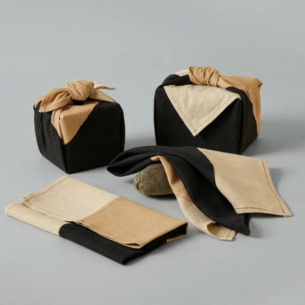 Bojagi Set of 2 Blk/Nat/Tan