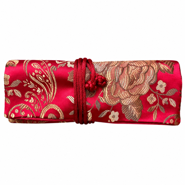 Jewelry Pouch Floral Red/Brown