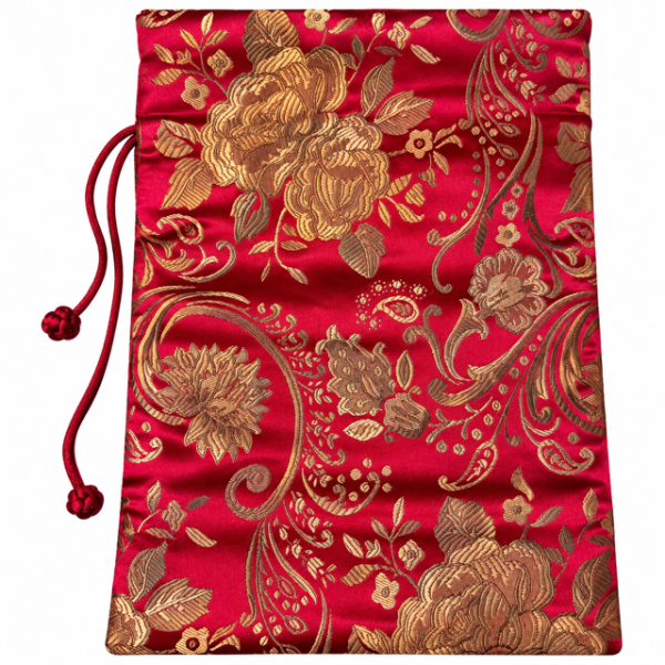 Jewelry Pouch Floral Red/Brown