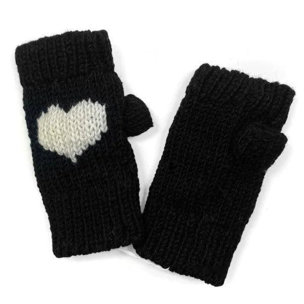 Gloves with Heart Black