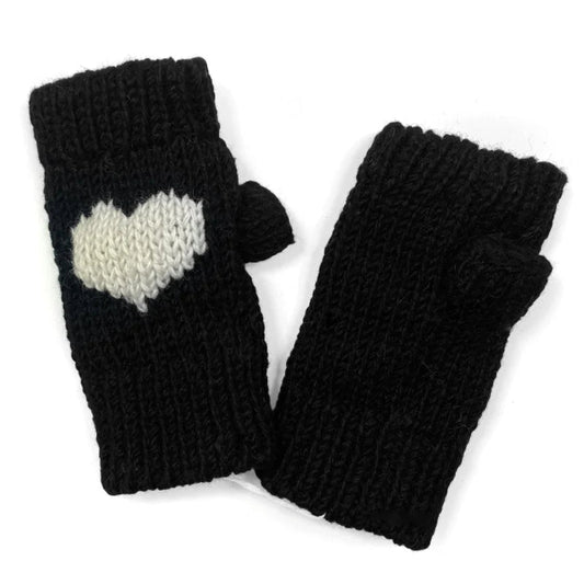 Gloves with Heart Black