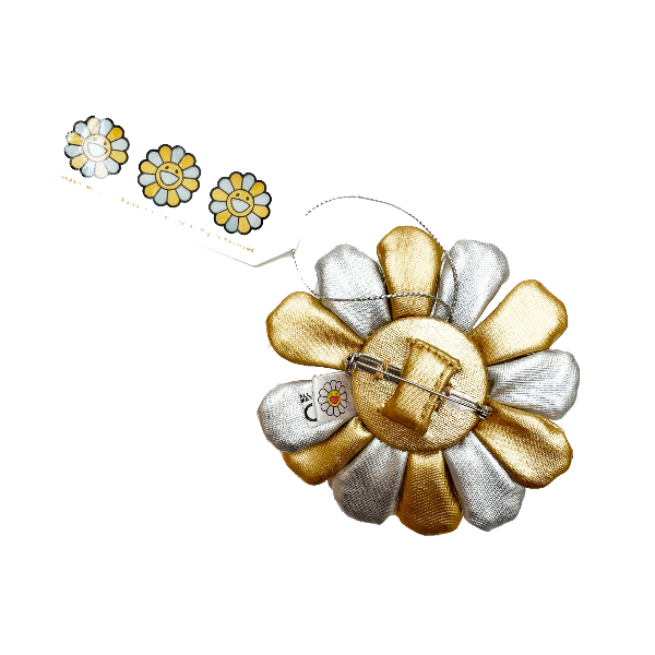 Metallic Plush Flower Pin