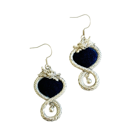 Indigo Dragon Earrings