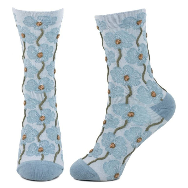Golden Petal Socks Blue