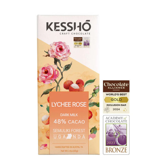 Lychee Rose Milk Chocolate Bar