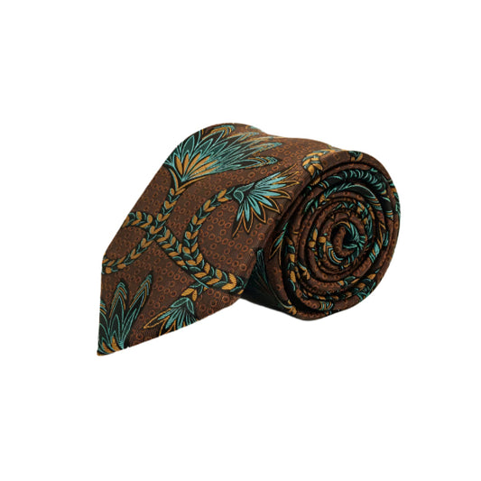 Brown Tie Set w. Pocket Square