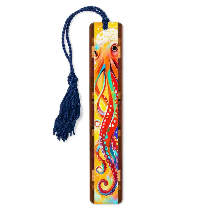 Octopus Handmade Wooden Bookmark