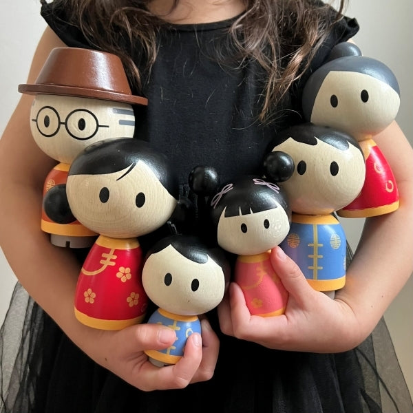 Wooden Toy Chinese Family Set