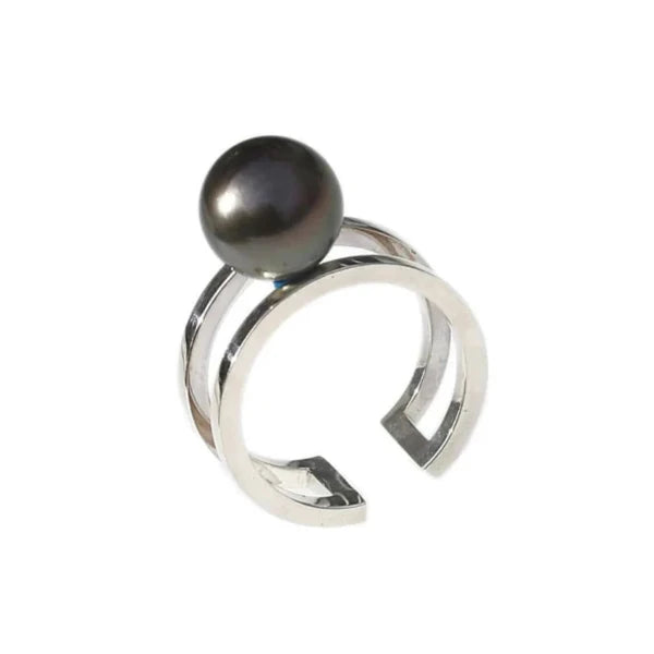 Tahitian 10mm Pearl Silver Ring